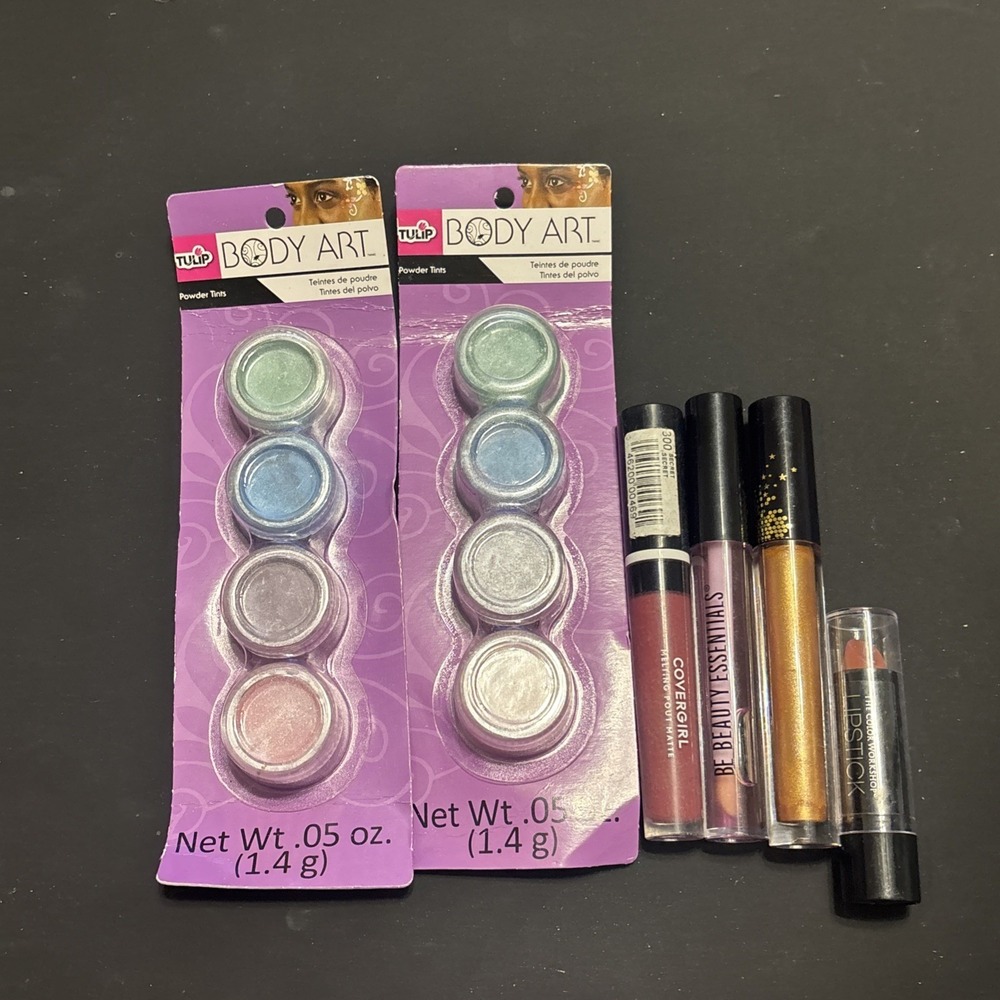 New Lot 7 Mixed Makeup CoverGirl Tulip Body Art Lip Gloss Lipstick Cosmetics